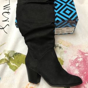 Black knee high boots